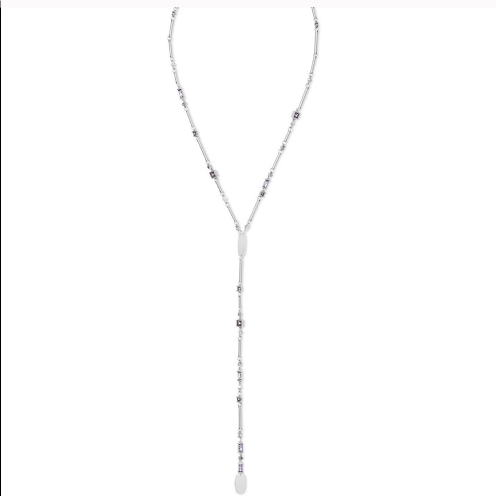 Kendra Scott Crowley Lilac Silver Necklace